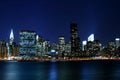 Manhattan skyline at Nights Royalty Free Stock Photo