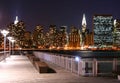 Manhattan skyline at Nights Royalty Free Stock Photo