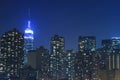 Manhattan skyline at Nights Royalty Free Stock Photo