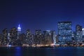 Manhattan skyline at Nights Royalty Free Stock Photo