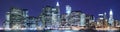 Manhattan skyline at Nights Royalty Free Stock Photo