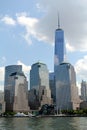 Manhattan Skyline with One World Trade Center Building over Hudson River, New York City Royalty Free Stock Photo