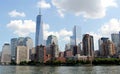 Manhattan Skyline with One World Trade Center Building over Hudson River, New York City Royalty Free Stock Photo