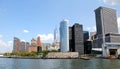Manhattan Skyline with One World Trade Center Building over Hudson River, New York City Royalty Free Stock Photo