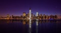 Manhattan Skyline with the One World Trade Center building at twilight Royalty Free Stock Photo