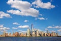 Manhattan skyline over Hudson River Royalty Free Stock Photo