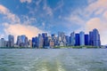 Manhattan Skyline over Hudson River Royalty Free Stock Photo