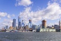 Manhattan skyline and Pier 57 at Hudson River Park