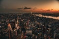 Dramatic Sunset Skies over Manhattan Skyline - New York City, USA Royalty Free Stock Photo