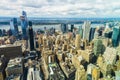 Manhattan skyline and skyscrapers aerial view from Empire State Building. New York City, USA Royalty Free Stock Photo