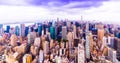 Manhattan skyline and skyscrapers aerial view from Empire State Building. New York City, USA Royalty Free Stock Photo