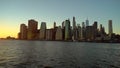 Manhattan skyline sunset