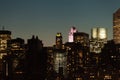 Manhattan skyline during twilight in New York City Royalty Free Stock Photo