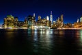 Manhattan skyline at twilight, New York, USA Royalty Free Stock Photo