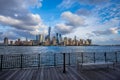 Manhattan skyline view from Jersey City waterfront Royalty Free Stock Photo