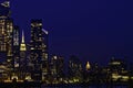 NYC Skyline at dusk from Weehawken Royalty Free Stock Photo
