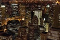 Manhattan skyscrapers at dusk