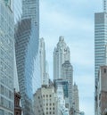 Partial view of Manhattan skyscrapers, New York City. Royalty Free Stock Photo