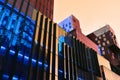 Manhattan skyscrapers at sunset. Manhattan is the most densely populated of the five boroughs of New York City Royalty Free Stock Photo