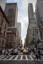 Manhattan street scene in evening time Royalty Free Stock Photo