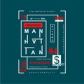 Manhattan text frame graphic typography design t shirt vector art