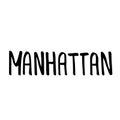 Manhattan text. Vintage retro lettering design.