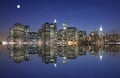 Manhattan under the moonlight Royalty Free Stock Photo