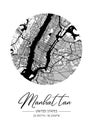 Manhattan - United States Black Water City Map