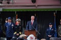 Mayor Bill de Blasio speaking at Veterans Day Parade in NYC Royalty Free Stock Photo