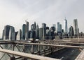 Manhattan view from Brooklyn Bridge Royalty Free Stock Photo