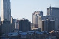 A lower Manhattan skyline from Pier 11 on the East River Royalty Free Stock Photo