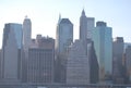 A lower Manhattan skyline from Pier 11 on the East River Royalty Free Stock Photo