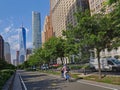 Manhattan west side bicycle trail Royalty Free Stock Photo