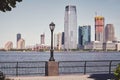 Manhattan west side promenade street lamp Royalty Free Stock Photo