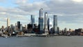 Manhattan West Side waterfront, Empire State Building and skyscrapers of the Hudson Yard, New York, NY, USA Royalty Free Stock Photo