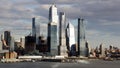 Manhattan West Side waterfront, skyscrapers of the Hudson Yard, view across Hudson River Royalty Free Stock Photo