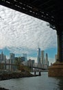 Manhattan, World Trade Center, from under Manhattan Bridge