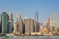 Manhattans waterfront in New York Royalty Free Stock Photo