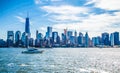 Manhatten from the Liberty island Royalty Free Stock Photo