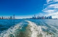 Manhatten from the Liberty island Royalty Free Stock Photo