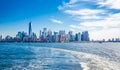 Manhatten from the Liberty island Royalty Free Stock Photo