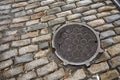 Manhole cover in Brooklyn, NY Royalty Free Stock Photo