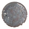 Manhole cover isolated Royalty Free Stock Photo