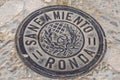 Manhole cover, sewerage, saneamiento, in RONDA