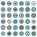 Manhole icons set vector flat