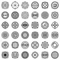 Manhole icons set, outline style