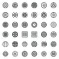 Manhole icons set outline vector. Canalization cap