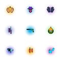 Manhunt icons set, pop-art style Royalty Free Stock Photo