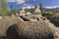 Mani stone at the Lamayuru Monastery in Ladakh