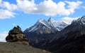 Mani stone on the mountain top